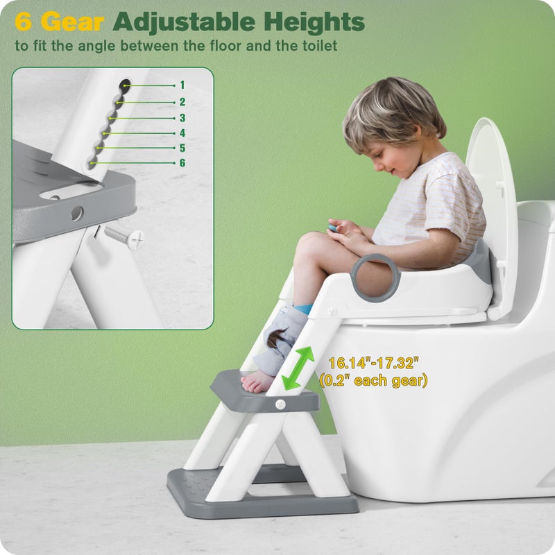 Rabb 1st Potty Training Seat, Upgrade Toddler Toilet Seat for Kids Boys Girls, 2 in 1 Potty Training Toilet, Splash Guard Anti-Slip Pad Step Stool - Image 4